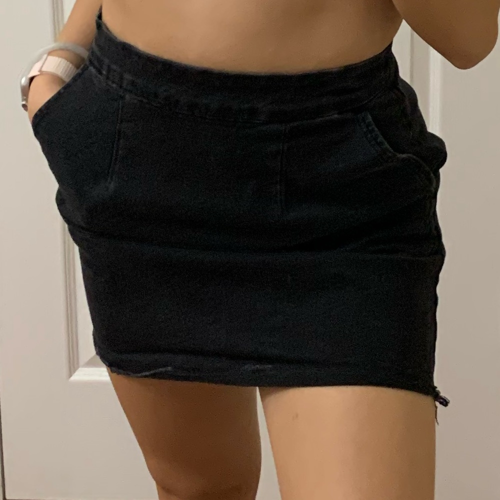 Black Denim Skirt